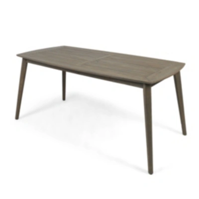 Noble House Sunqueen Outdoor Dining Table In Grey