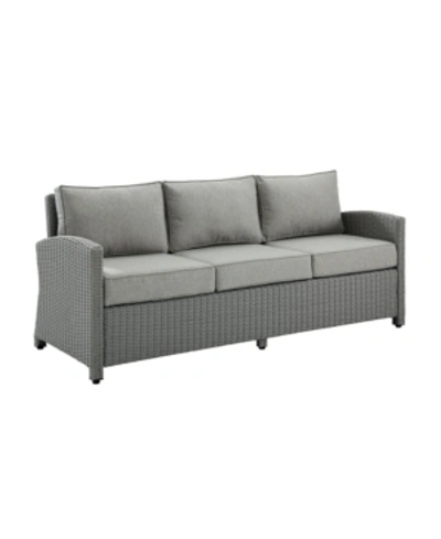 Crosley Bradenton Outdoor Wicker Sofa In Gray