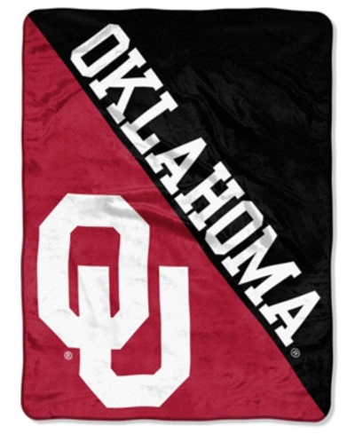 Northwest Company Oklahoma Sooners Micro Raschel Halftone Blanket In Maroon