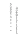 Adriana Orsini Women's Rhodium-plated & Cubic Zirconia Bezel-set Linear Post Earrings