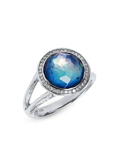 Ippolita Women's Lollipop Mini Sterling Silver, Lapis Triplet & Diamond Ring