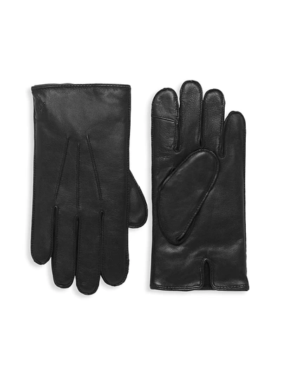 Polo Ralph Lauren Water Repellent Nappa Leather Gloves In Rl Black