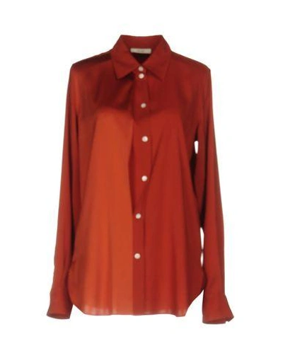 Celine Solid Colour Shirts & Blouses In Ржаво-коричневый