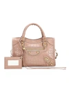 Balenciaga Women's Mini City Croc-embossed Leather Satchel In Nude Beige