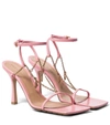 Bottega Veneta Stretch Chain-trimmed Leather Sandals In Pink