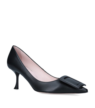 Roger Vivier Womens Black Viv' In The City Pointed-toe Patent Leather Courts 5