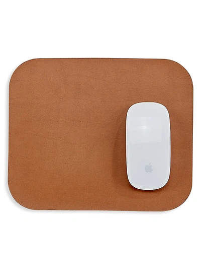 Graphic Image Leather Mouse Pad In Navy Tan