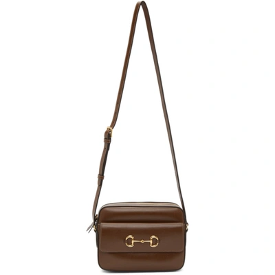 Gucci Horsebit 1955 Small Leather Shoulder Bag In Brown