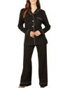 Cosabella Bella Plus Size Contrast-trim Pajama Set Amore9641p, Online Only In Black,ivory