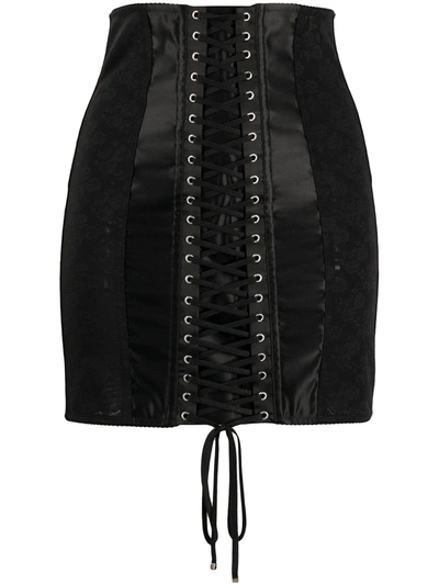 Dolce & Gabbana Jacquard Pencil Skirt In Black