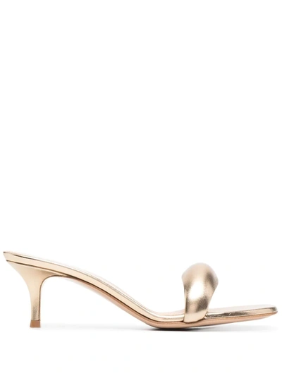 Gianvito Rossi Bijoux 55mm Leather Sandals In Gold