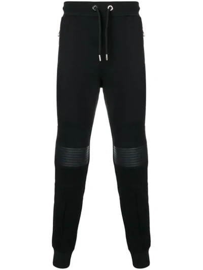 Les Hommes Knee Patch Track Trousers In Black