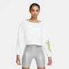 Nike Women's Femme Fleece Crop Crew Sweatshirt In White