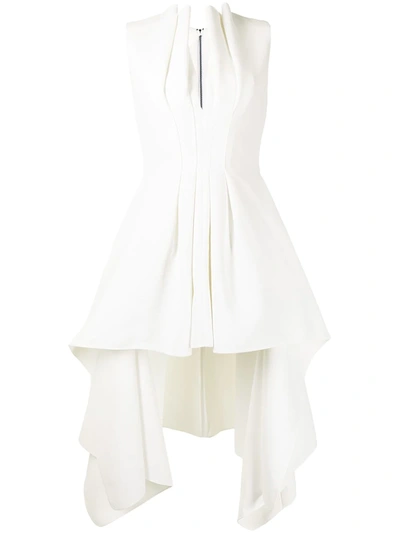 Maticevski Inhibit' Symmetric Skirt Sleeveless Mini Dress In White