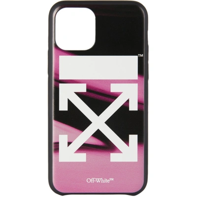 Off-white Black Arrows Liquid Melt Iphone 11 Pro Case In Fuchsia White