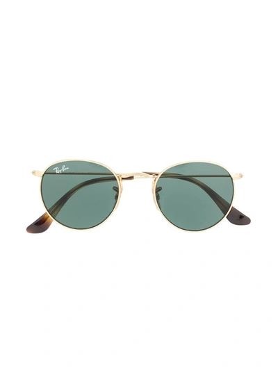Ray-ban Junior Kids' Round Frame Sunglasses In Gold