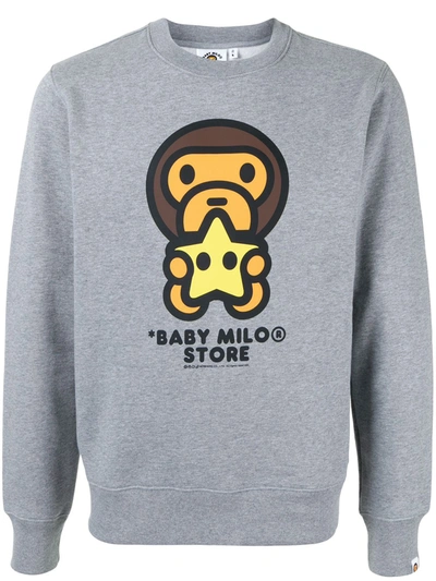 *baby Milo® Store By *a Bathing Ape® Baby Milo & Star Sweatshirt In Grey