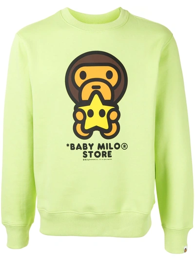 *baby Milo® Store By *a Bathing Ape® Baby Milo & Star Sweatshirt In Green