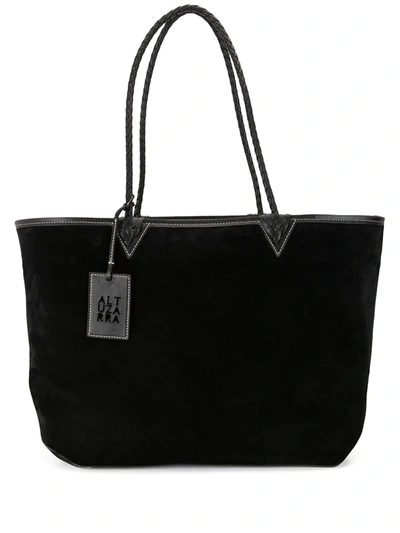 Altuzarra Reversible Mixed Leather Large Tote Bag In Black