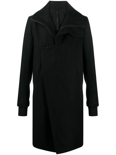 Army Of Me Zipped Double-breasted Wool Coat In Black