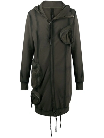 Army Of Me Multi Pockets Hooded Coat In Green