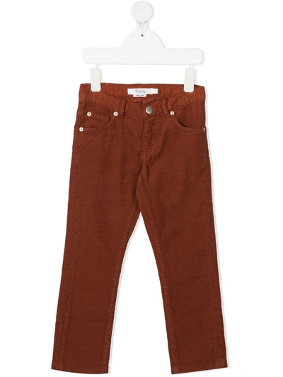 Bonpoint Kids' Slim Corduroy Trousers In Brown