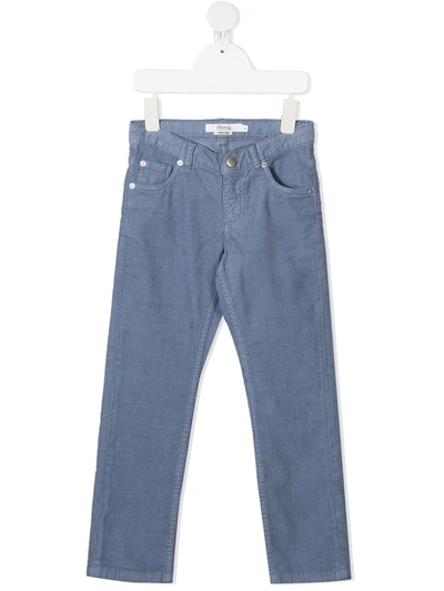 Bonpoint Kids' Slim Corduroy Trousers In Blue