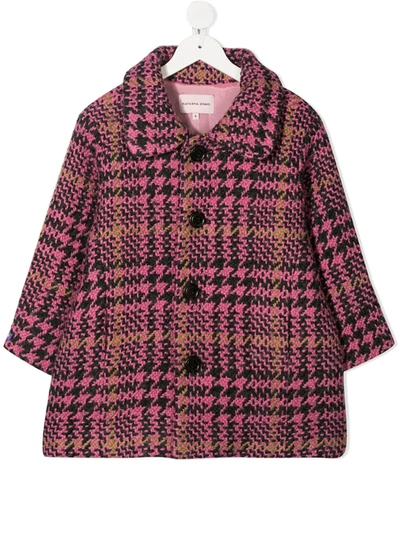 Natasha Zinko Kids' Plaid Check Coat In Pink