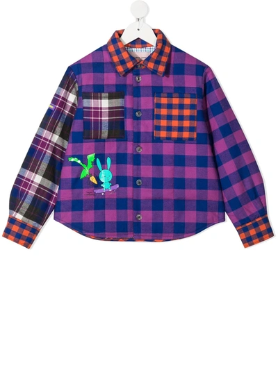 Duoltd Kids' Plaid Check Shirt In Purple