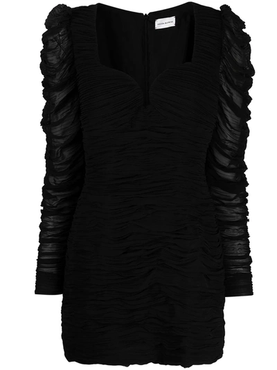 Magda Butrym Long Sleeve Bustier Mini Dress In Black