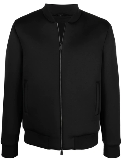 Fendi Logo-appliqué Bomber Jacket In Black