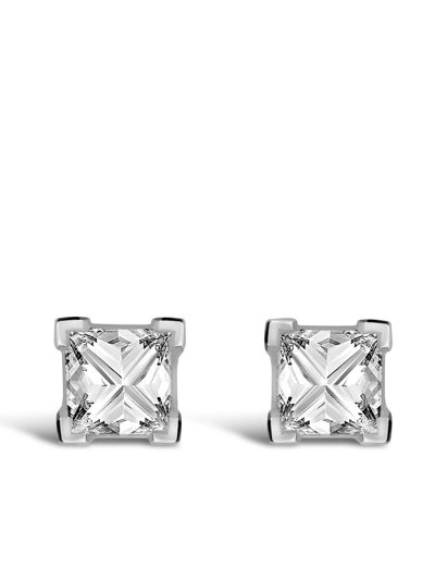 Pragnell 18kt White Gold Rockchic Diamond Solitaire Earrings In Silver