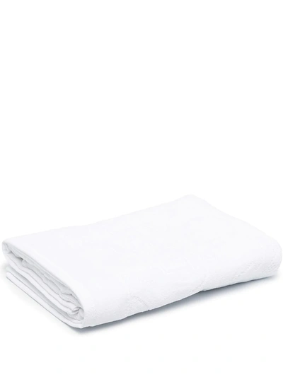Versace Home Embossed Logo Towel In White