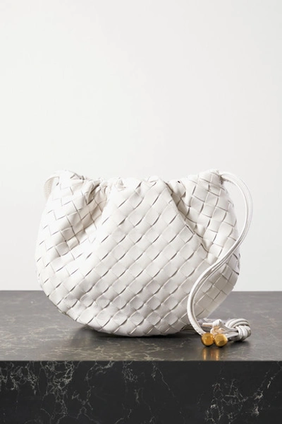 BOTTEGA VENETA White Nappa Intrecciato Leather Small Bulb Bag