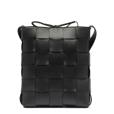 Bottega Veneta Black Intrecciato Messenger Bag