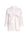 Simone Rocha Masculine Poplin Bow Shirt In Pink
