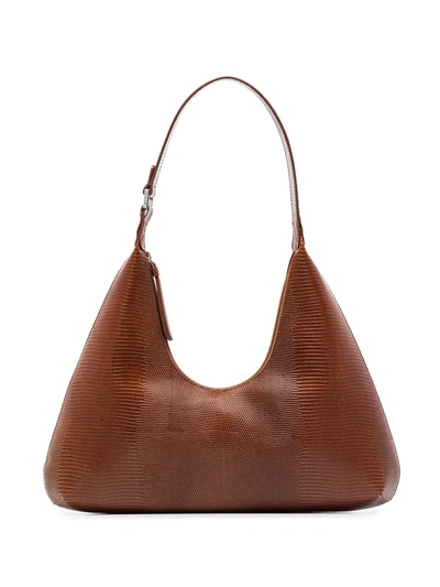 By Far Amber Lizard-skin Effect Shoulder Bag In Brown