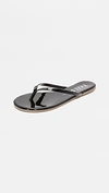 Tkees Glosses Womens Patent Leather Slide Flip-flops In Sable