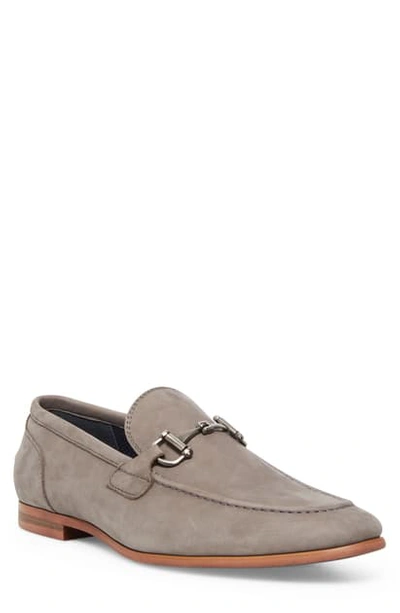 Steve Madden Debinair Bit Loafer In Grey Nubuck