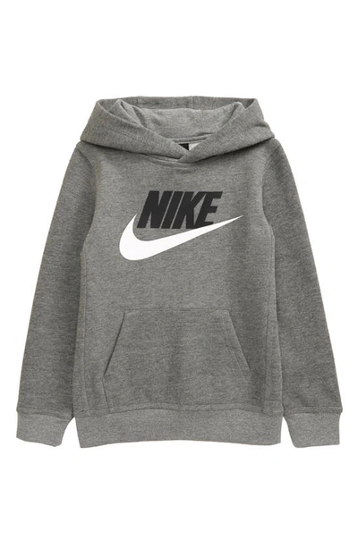 Nike Kids' Club Logo Hoodie In Carbon Heather