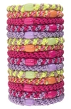 L Erickson Grab & Go Set Of 15 Ponytail Holders In Tahiti