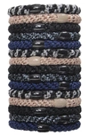 L Erickson Grab & Go 15-pack Braided Ponytail Holders In Jet Set