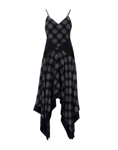 Diane Von Furstenberg Silk Satin-paneled Printed Crepe Midi Dress In Black