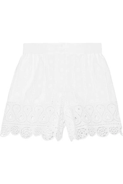Opening Ceremony Broderie Anglaise Mid-rise Cotton Shorts In White