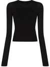 Wardrobe.nyc Wardrobe. Nyc Womens Black Cropped Cotton-jersey Top L