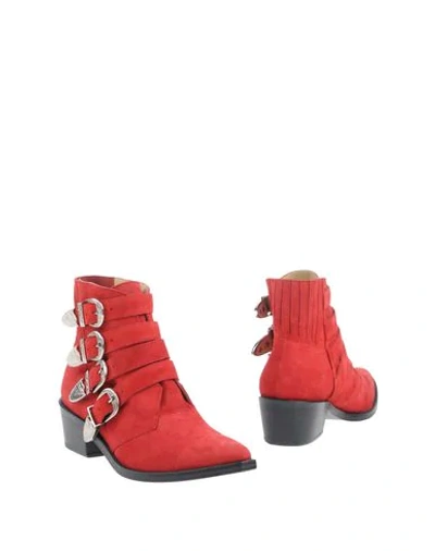 Toga Ankle Boots In Red