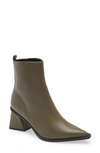 Topshop Bronx Pointy Toe Bootie In Olive