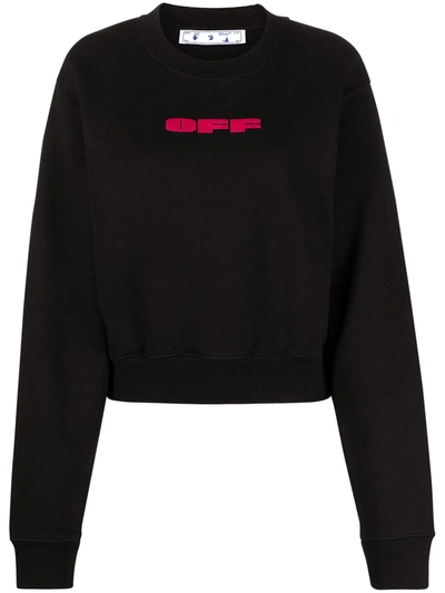 Off-white Flocked Logo Sweatshirt In Black