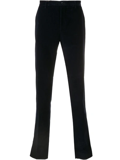 Etro Fitted Corduroy Trousers In Blue