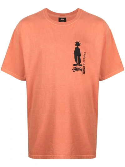 Stussy Delusion Pig Printed T-shirt In Orange